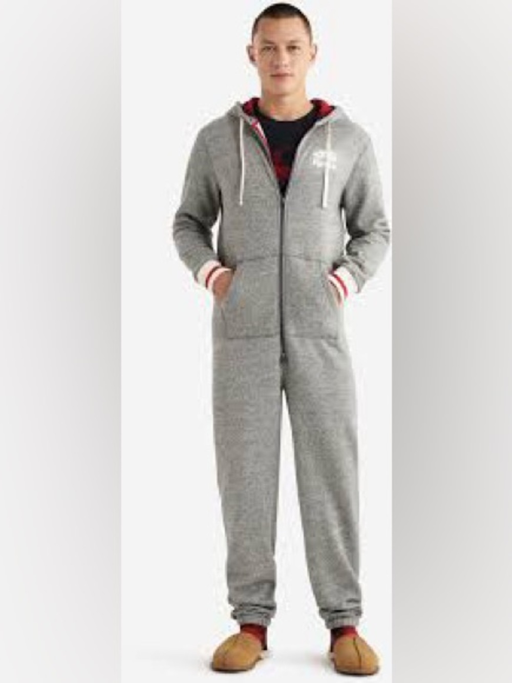 🇨🇦 Roots Cabin Gray Zip-Up Hooded Onesie